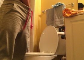 Amateur Hayden Stroking On The Toilet